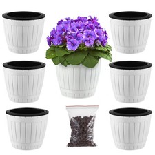 6 Packs 6.5 Inches Self Watering Pots for Indoor Plants Large Plastic African...
