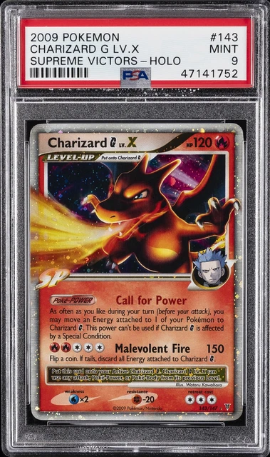 2009 POKEMON PLATINUM SUPREME VICTORS #143 CHARIZARD G LV.X-HOLO PSA 9