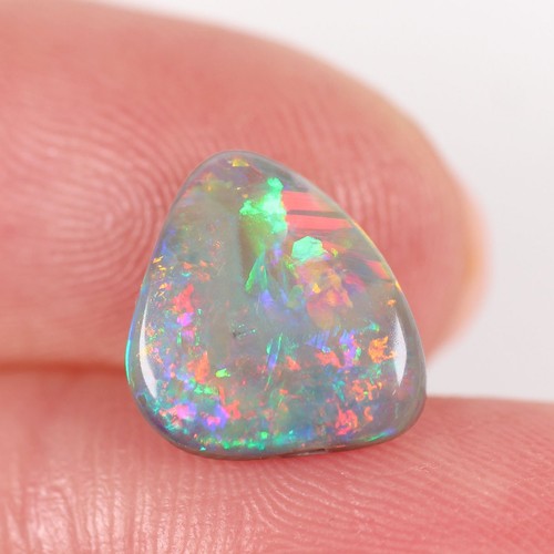 2.19ct Dark Australian Opal, Natural Solid Opal Polished Cabochon 11 x 9.4 x 3.8 - Picture 8 of 10