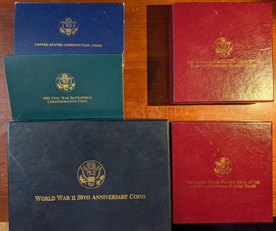 5 EMPTY DISPLAY BOXES United States Liberty Silver Gold Commemoratives FREE SHIP