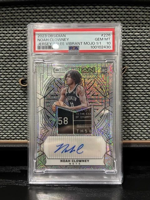 Noah Clowney Obsidian 2023 RC Auto 1/1 MoJo 1 of 1 Rookie Nets Psa 10