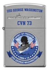 USS George Washington (CVN-73)  Aircraft Carrier Zippo MIB  Brushed Chrome