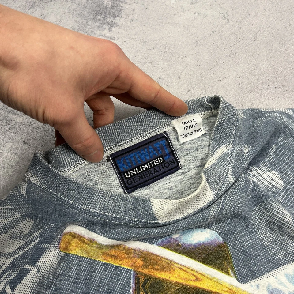 Vintage MLB All Over Print Short Sleeve Kids T Shirt Blue 12 Years 00’s Rare - Image 4 of 4