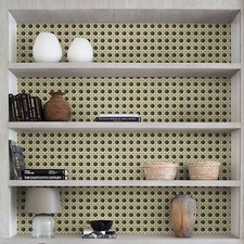 Jiffdiff Green Rattan Woven Wallpaper Textured Peel and Stick Contact Paper