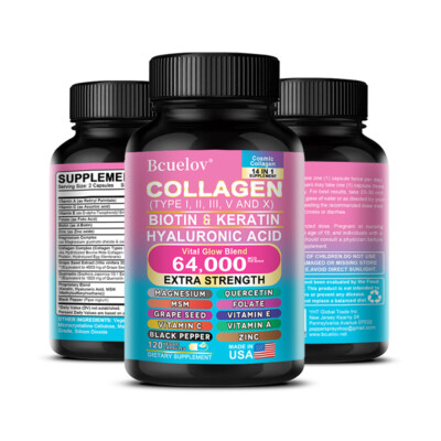 Collagen Peptides Type I II III V X - Biotin, Keratin, Hyaluronic Acid |  eBay