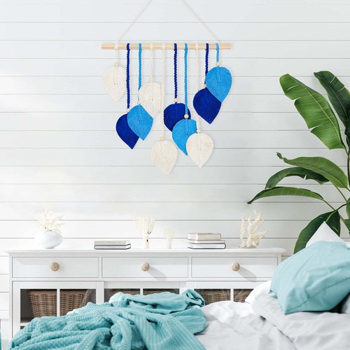 Leaf Wall Hanging Boho Wall Decoration Living Room Tapestry Bohemian 45cm×45cm - Picture 3 of 3