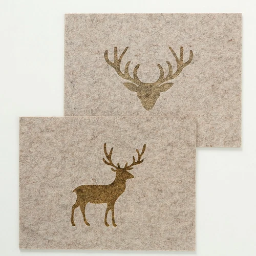 2-6x Tischset Platzset Hirsch Filz Rund Eckig Set Platzdeckchen Platzmatte Motiv - Bild 2 von 15