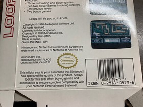NES Nintendo Loopz game box only.  1990