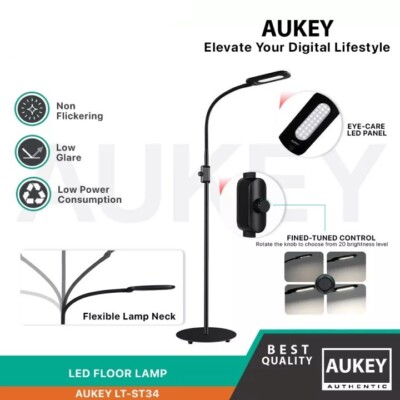 AUKEY LED Stehlampe, 3 Farben Temperatur & 20 Helligkeitsstufen (LT-ST34)