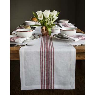 Linen Table Runner for Spring and Easter, Dining Kitchen Solid, Farmhouse
