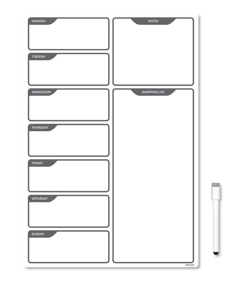 Fridge Board Magnetic & Pen Notice Memo Drywipe Whiteboard Large Daily Planner - Image 4 of 4