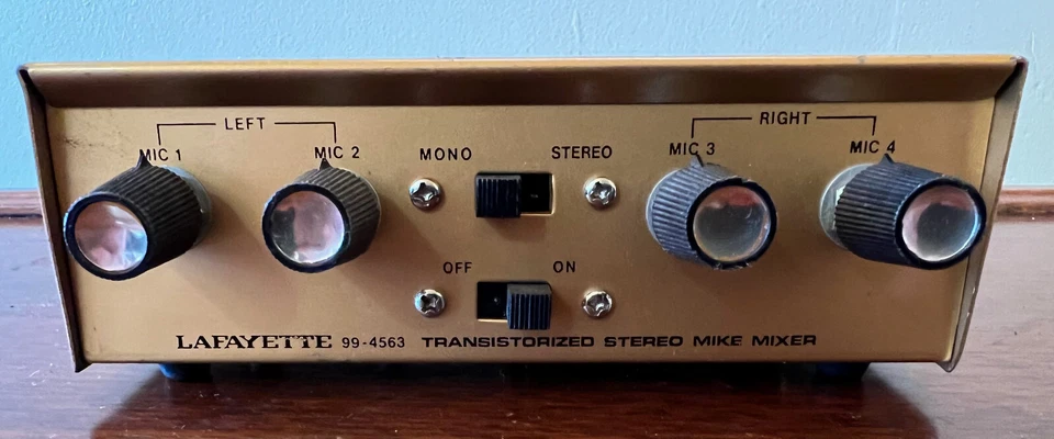 Mezclador de micrófono estéreo transistorizado vintage Lafayette 99-4563 Foto 2 de 4