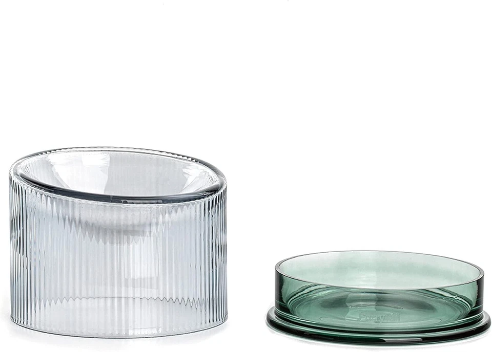 Cuenco de cristal para mascotas de vidrio transparente 2 piezas cuenco para gatos, agua para beber y comer alimentos Foto 4 de 4