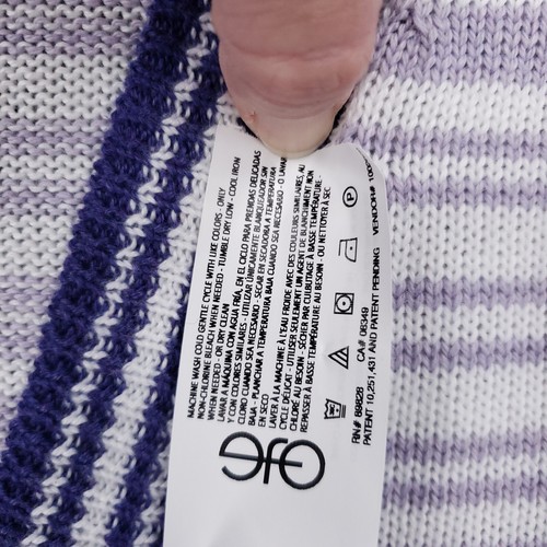 NEW Nine West Cardigan Womens 2XL XXL Purple Striped Button Front Sweater V Neck - Picture 10 of 13