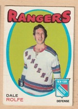 HOCKEY CARD NHL 1971-72 DALE ROLFE  NEW YORK RANGERS  OPC #219