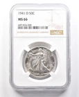 1941-D Walking Liberty Half Dollar MS66 NGC *2969