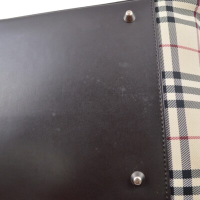 Burberry Beige Brown Burberry Check 2way Duffle Handbag