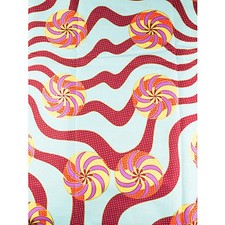 African Metallic Swirls Print Fabric 1 yard