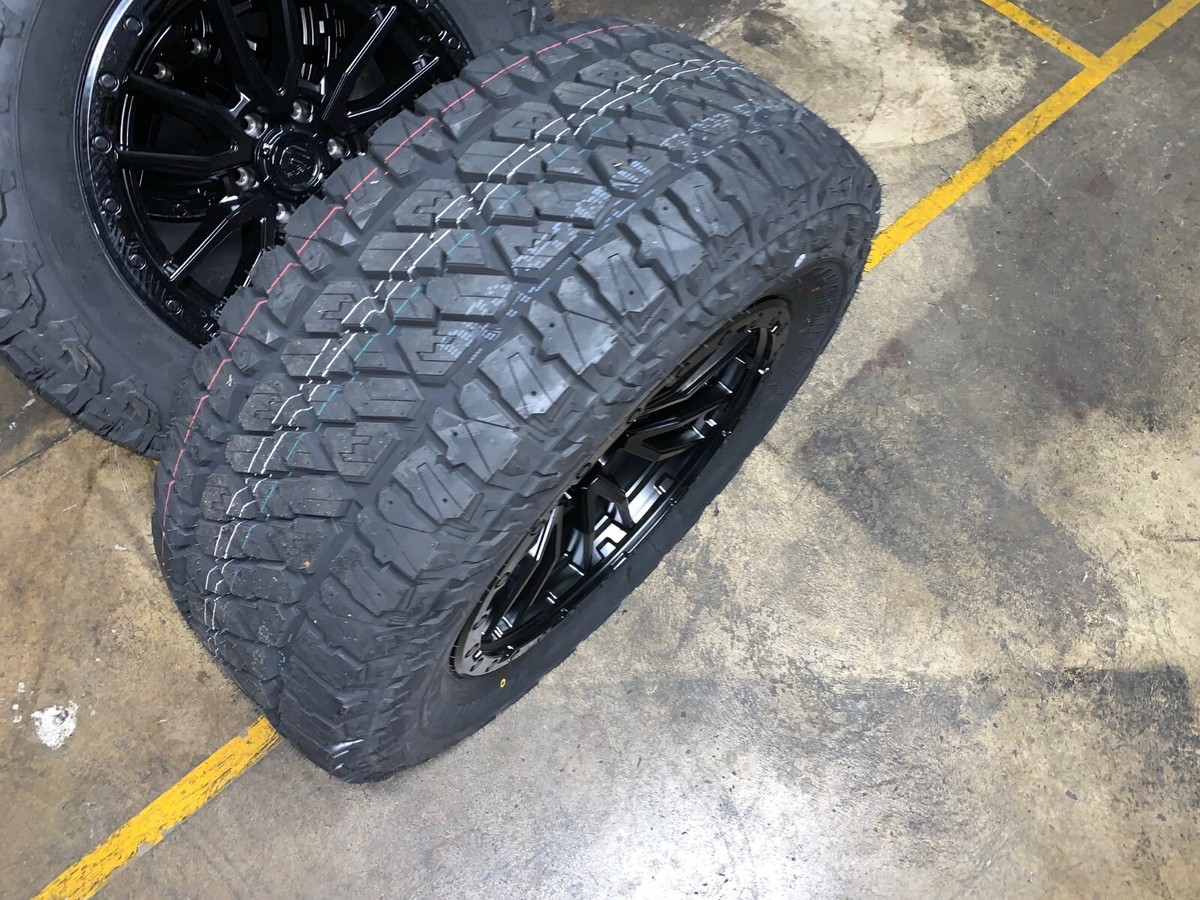 4 20x9 Fuel Rebel D679 Black Wheels 35125020 35 AT Tires 5x5 Jeep