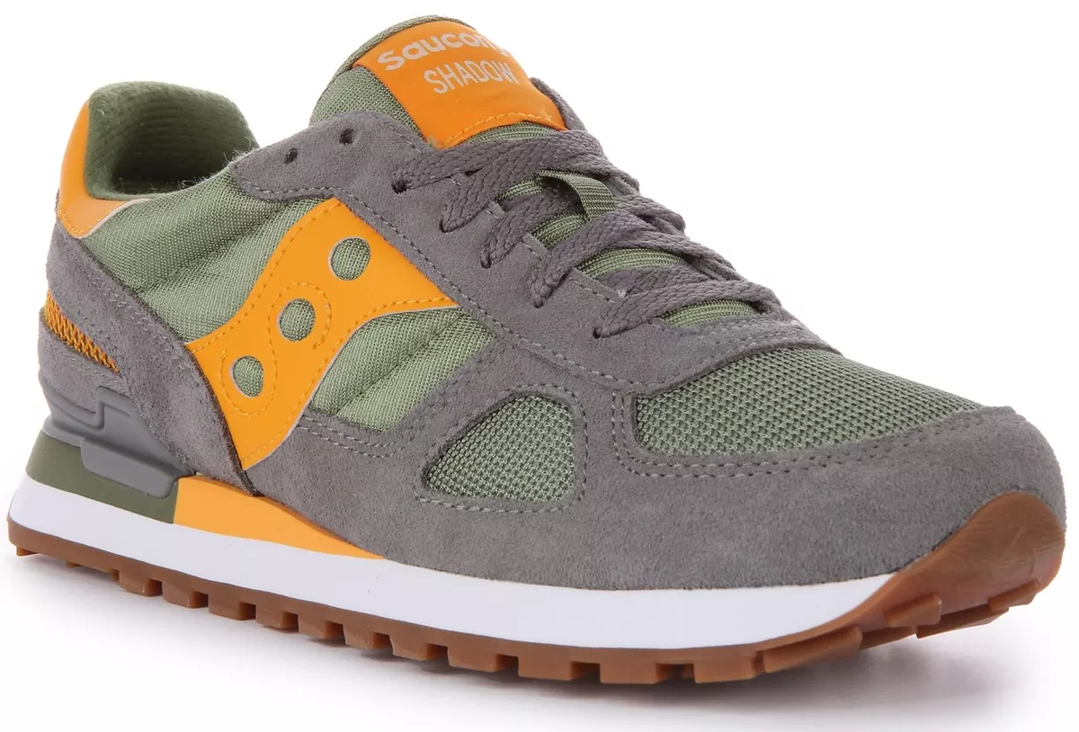Saucony Shadow Original Nylon Mesh Detail Lace Up Trainers Grey Mens UK 6 12