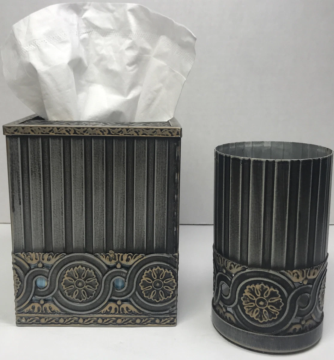 Pewter tissue box outlet