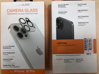 [2- PACK] DuraGlass Camera Tempered Glass Protection for iPhone 12 Pro