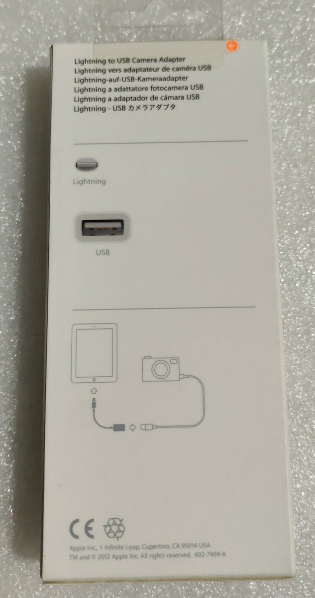 Genuine Authentic Apple Lightning to USB Camera Adapter MD821ZM/A
