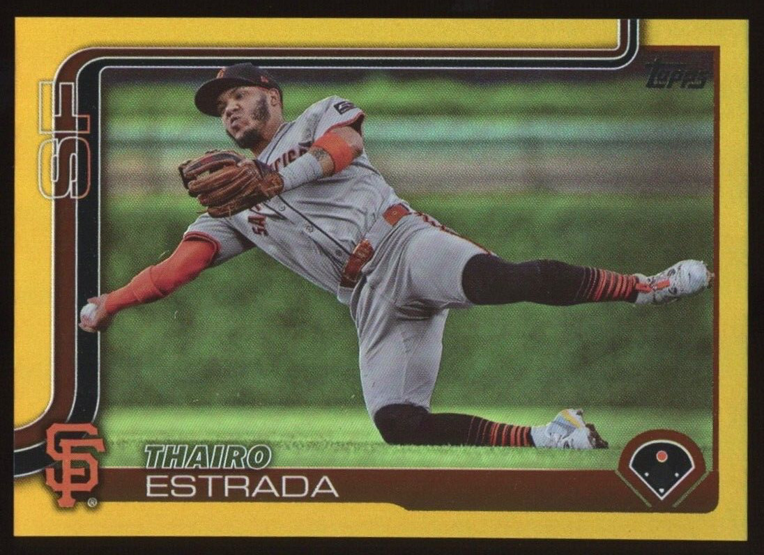 2025 Topps Series 1 #2 Thairo Estrada Gold Foil 3/50 San Francisco Giants