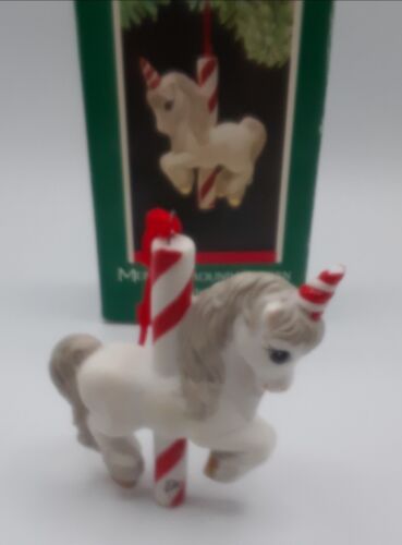 Hallmark Artists Favorites 1989 Christmas OrnamentMerry-Go-Round Unicorn Anita   - Picture 1 of 6