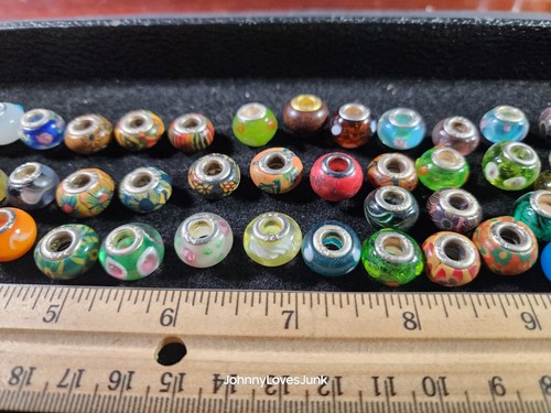 Handmade Glass/Clay Beads Sterling Silver Center Ready2Wear - Picture 4 of 8