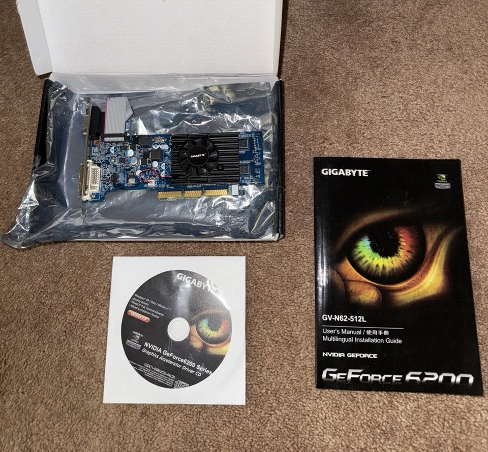 Gigabyte NVIDIA GeForce 6200 (GV-N62-512L) 512 MB GDDR2 SDRAM AGP 4x/8x Graphics - Image 3 of 4