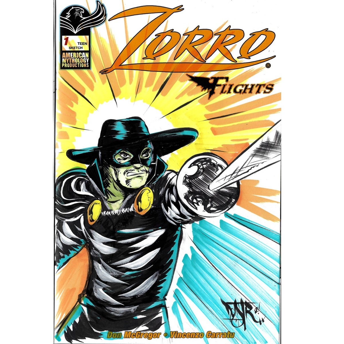 Zorro Flights #1 Blank Cover Variant Original DCastr Art COA | eBay