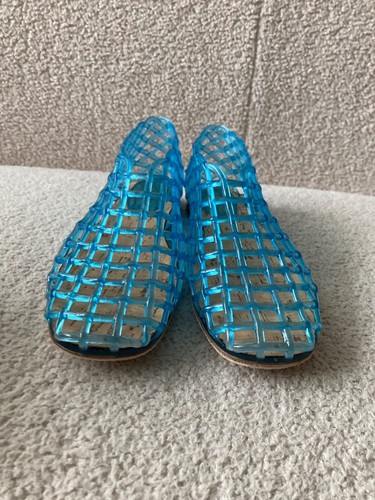 THE ROW Mara Flat in Electric Blue Vinyl Jelly Schuhe Flats Halbschuhe - BRANDNEU