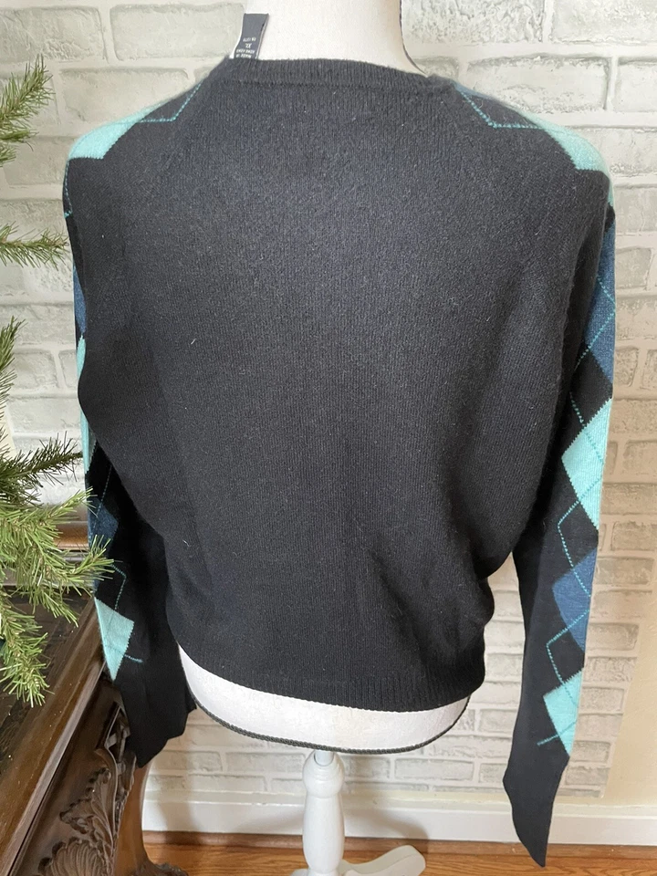 Cárdigan con botones Valerie Stevens para mujer 100 % cachemir de 2 capas cuello redondo, gris, Foto 4 de 4