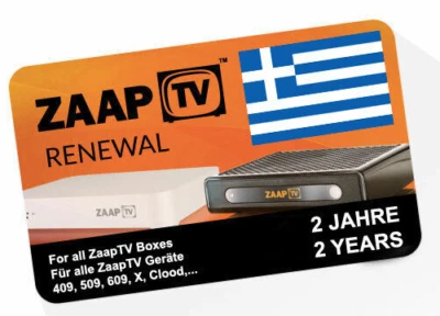 MARKENLOS ZaapTV 2 Jahre years Greek Verlängerung Renewal / Alle Geräte Emailversand