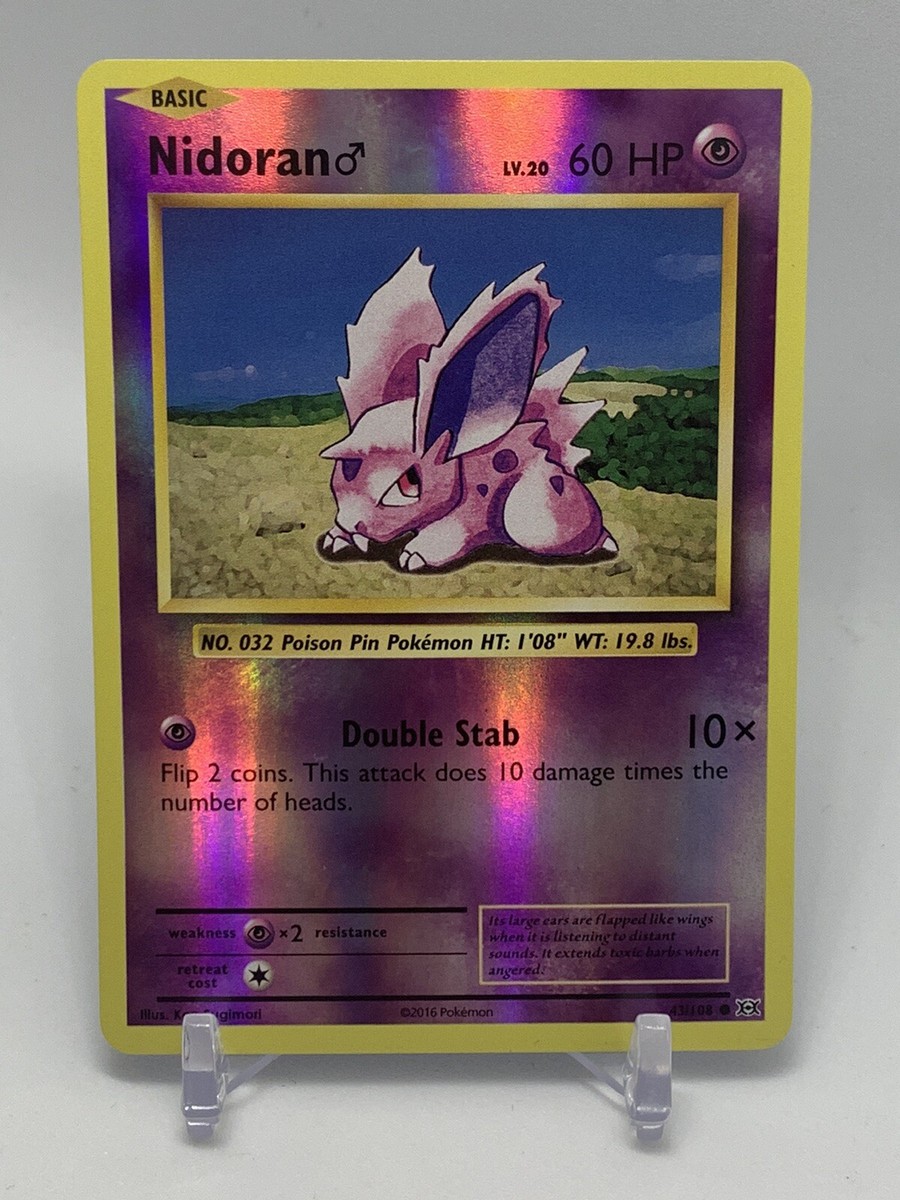 Pokémon TCG Nidoran (Male) Evolutions 43/108 Reverse Holo Common