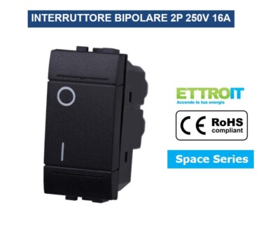 Pulsante Normalmente Aperto, Pulsante 1P 16A, Compatibile Bticino Matix