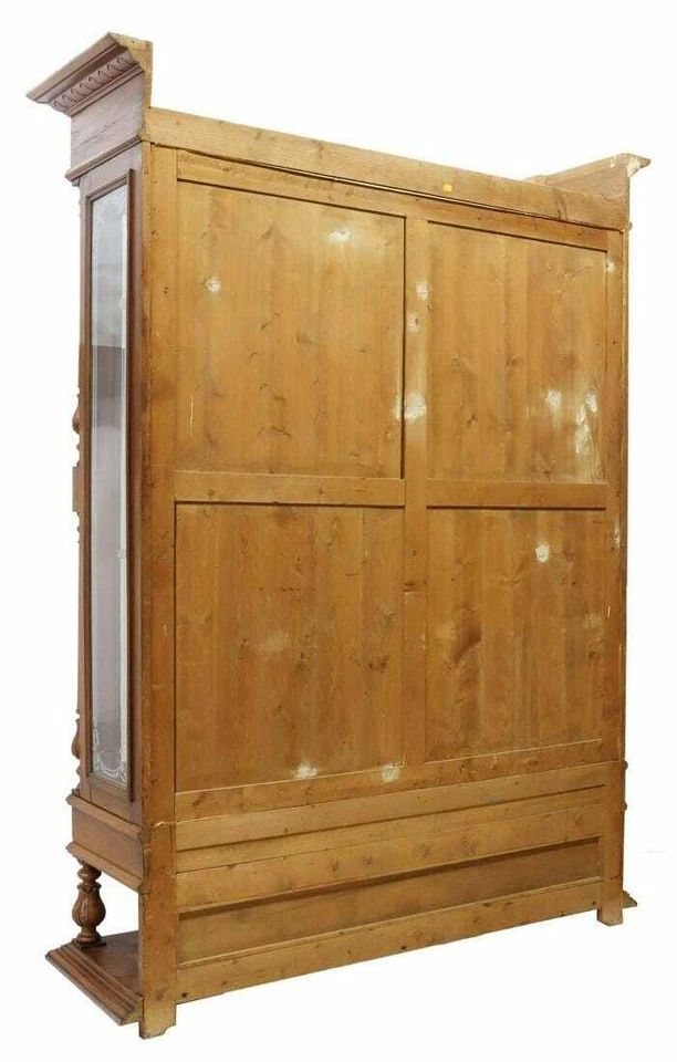 Librería Antigua, Vidrio Grabado Estilo Francés Enrique II, Nogal, Años 1800, ¡Hermosa! Foto 3 de 4