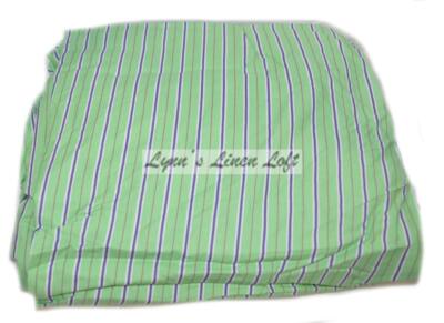 RALPH LAUREN Hampton Beach Club Green Stripe CAL KING FITTED DESIGNER SHEET NEW