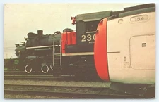 Postcard Canadian National Railways Turbo Train #6218 & Flying Scotsman