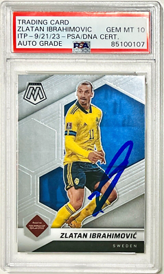 2021-22 Panini FIFA WC Signed Zlatan Ibrahimovic Sweden #90 PSA
