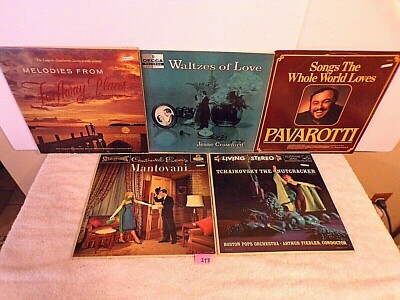 #273 Lot 5 LPs Far Away Places/Waltzes Of Love/The Nutcracker/Continental Encore
