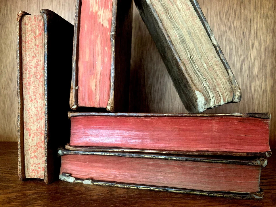 OLD BOOK Leather Antique Binding from 1700s - Literature, History, Religion Etc - Image 3 of 4