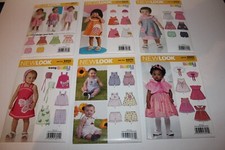 Lot 6 NewLook Sewing Patterns for Baby Size A NB-L, Dress, Hat, Bloomers