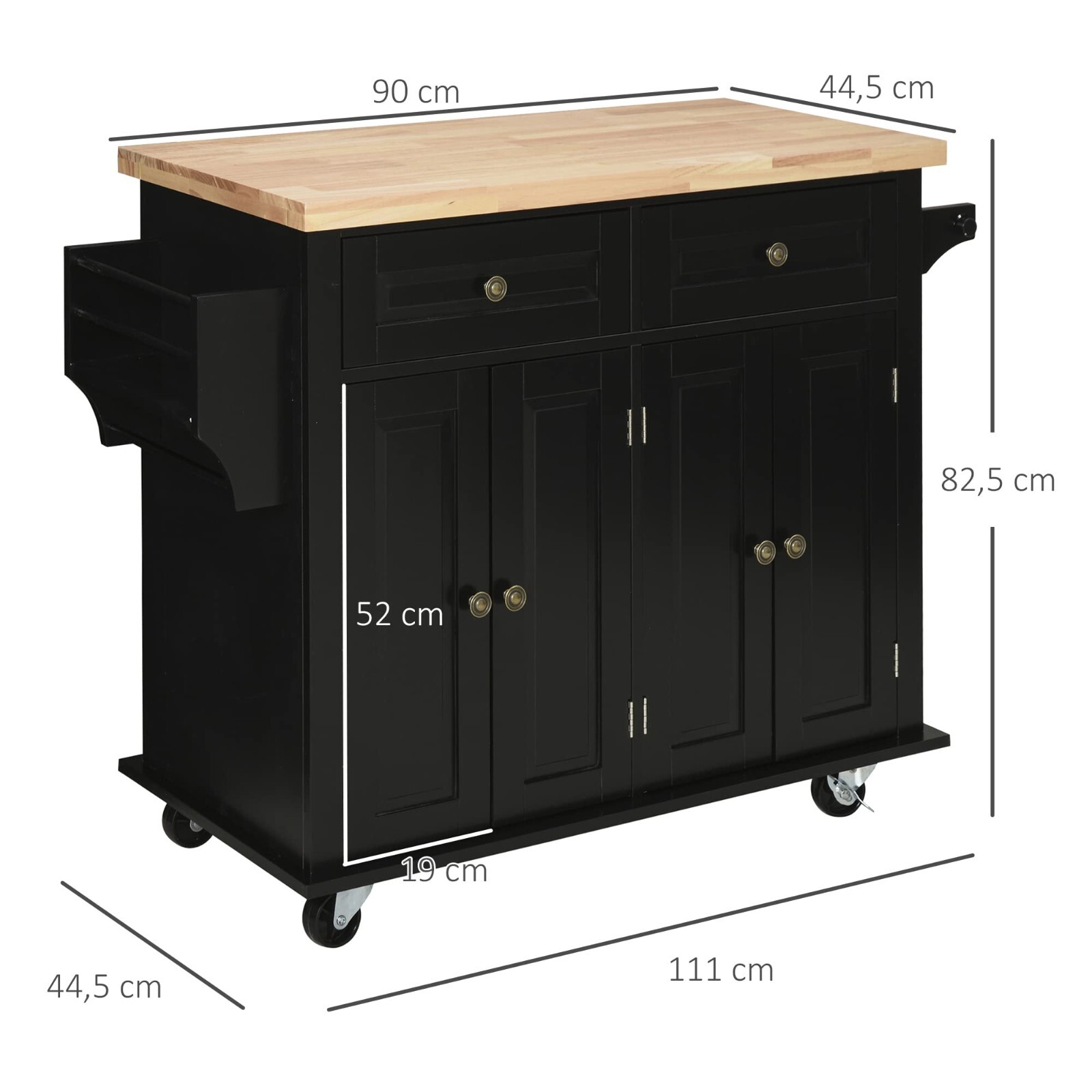 Ilot de cuisine design industriel noir et bois pour aménager un coin repas convivial