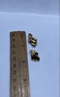 14K Yellow Gold Ribbed Fan Stud Earrings Shell Leaf Motif 0.9g 3/4" — photo 6
