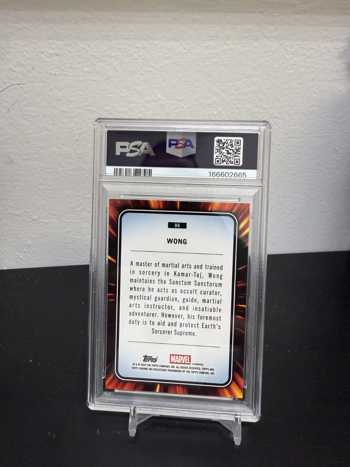 2025 Marvel Sapphire Wong #86 PSA 9 view 2