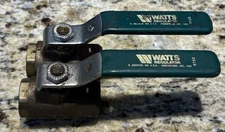 (2)- Watts 1/2 Brass Ball Valve Slip x Slip 600 WOG #9752 LOT OF TWO PIECES.