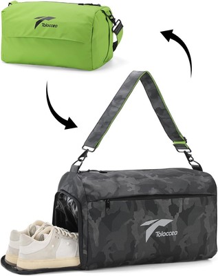 Tolaccea Gym Bag for Men Women, Large Sport Duffel with Shoe 25L, Green 