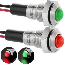 Mini Indicator Light 8mm 0.31 Waterproof Domed Metal Stainless Steel Signal L...